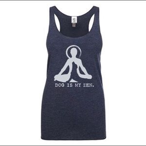 Dog Is Good Dog Is My Zen Blue Racerback Tank Top